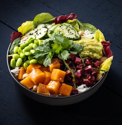 vegan salmon bowl