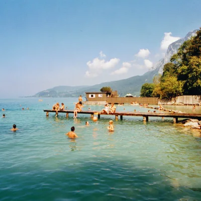 Blick auf den Attersee vom Europabad 