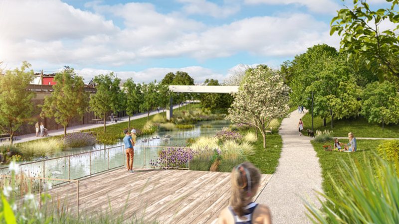 Tangentenpark; Visualisierung; Copyright: Stadt Wien